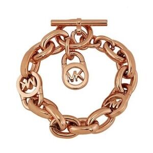 Michael Kors Rose Gold MK Chunky Chain Link Bracelet New